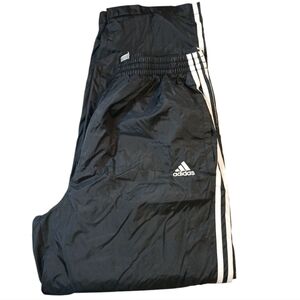 Vintage Adidas Track Pants‎ Mens XLarge Tearaway Snaps Black Lined Y2K 2001